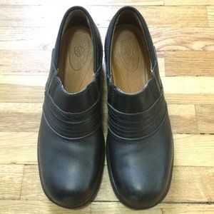 Ariat leather black steel toe oil and slip resistant clog 10